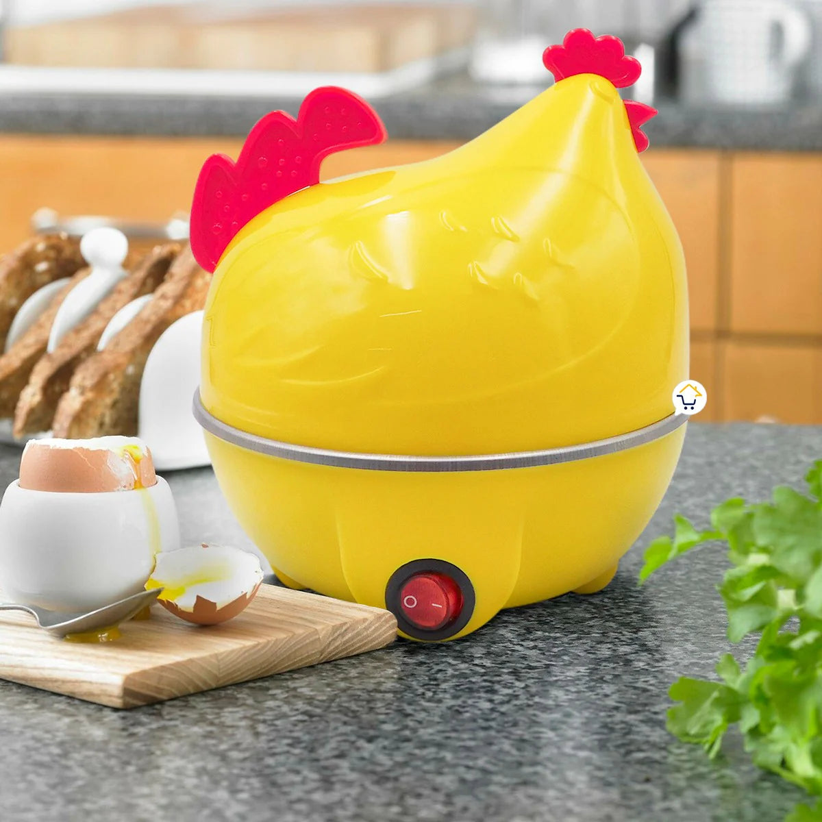 Cocina huevos perfectos sin perder tiempo ni llenar el lavaplatos de ollas y cáscaras — mientras te arreglas para salir.