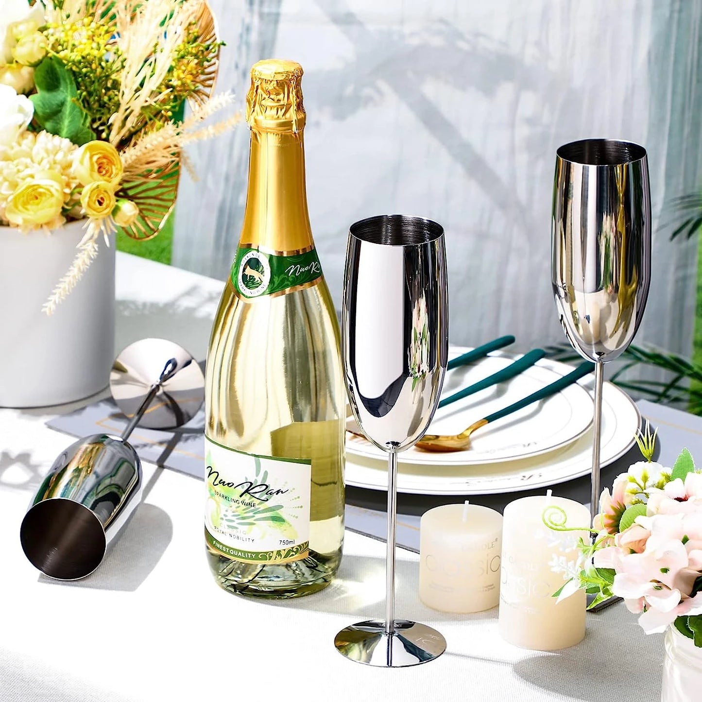STEEL GLASS FOR CHAMPAGNE