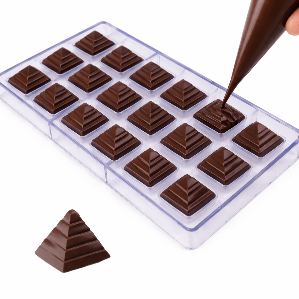 Molde chocolate estilo piramide
