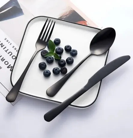 BLACK CUTLERY SET X20 PCS.