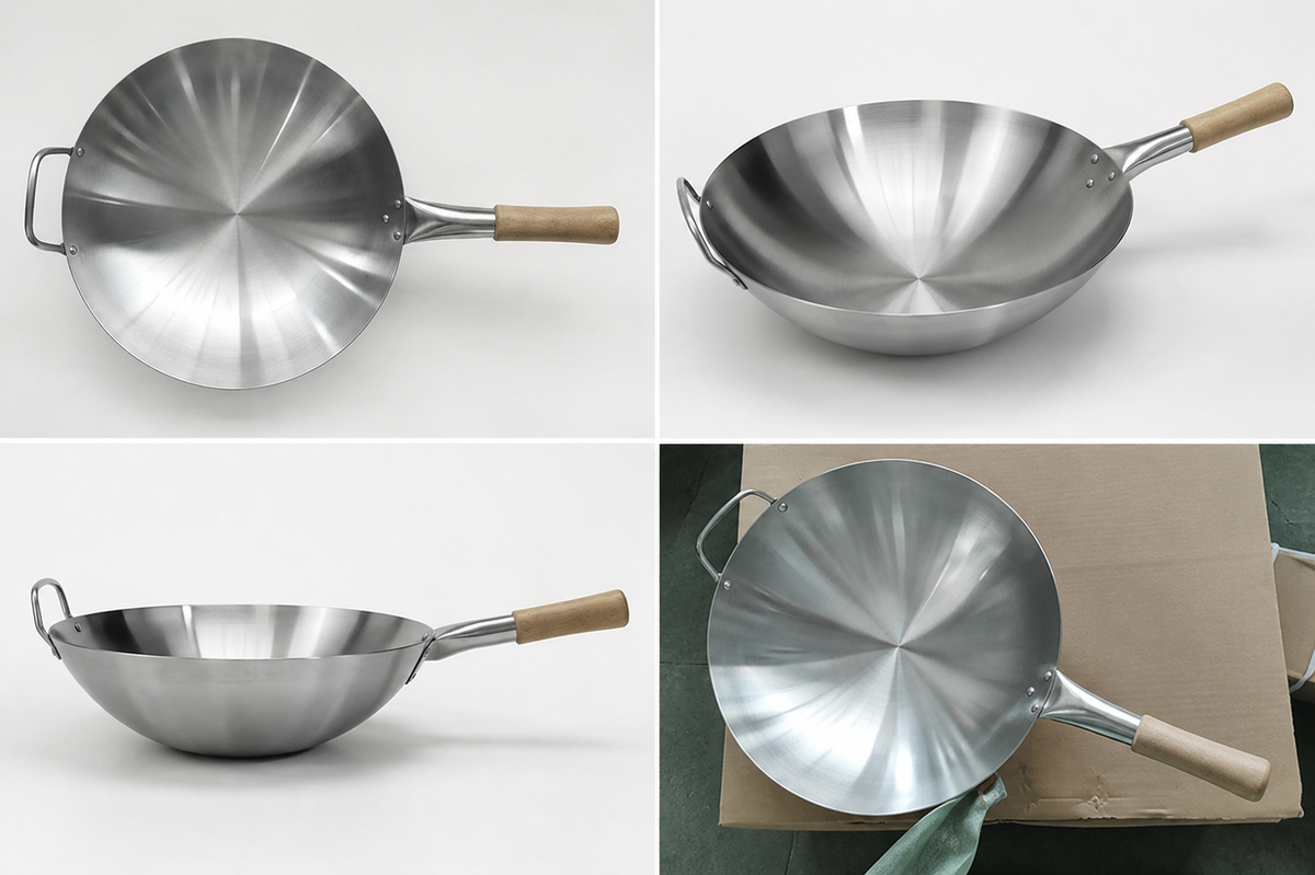 Sartén - wok de acero inoxidable