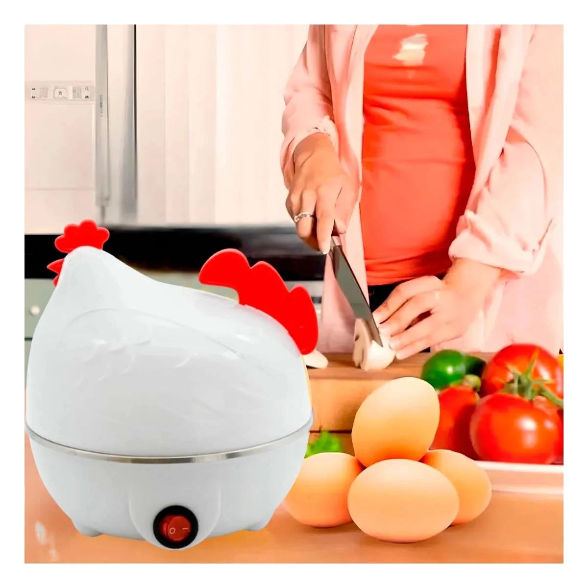 Cocina huevos perfectos sin perder tiempo ni llenar el lavaplatos de ollas y cáscaras — mientras te arreglas para salir.