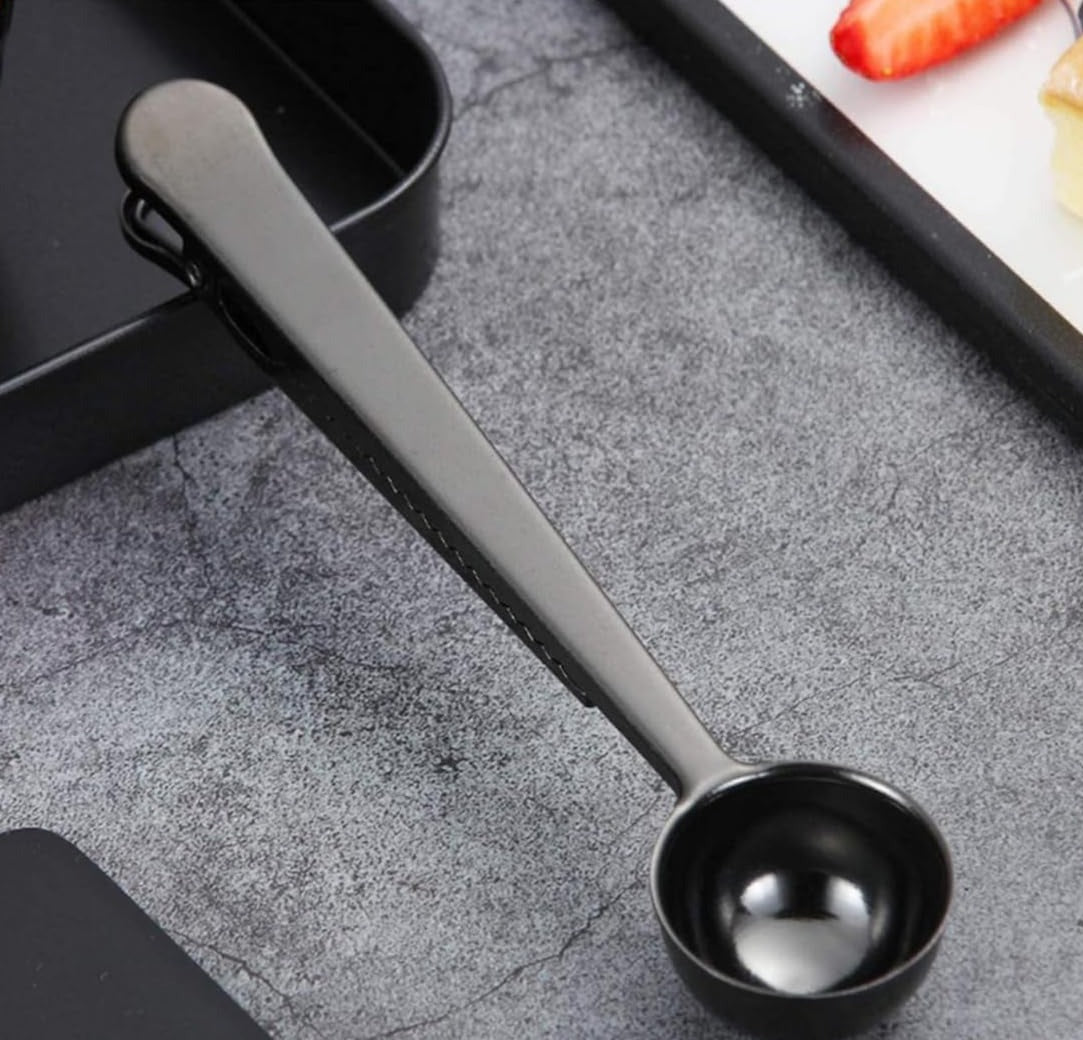 COFFEE CLAMP SPOON - MEASURING - SILVER COLOR IN STAINLESS STEEL