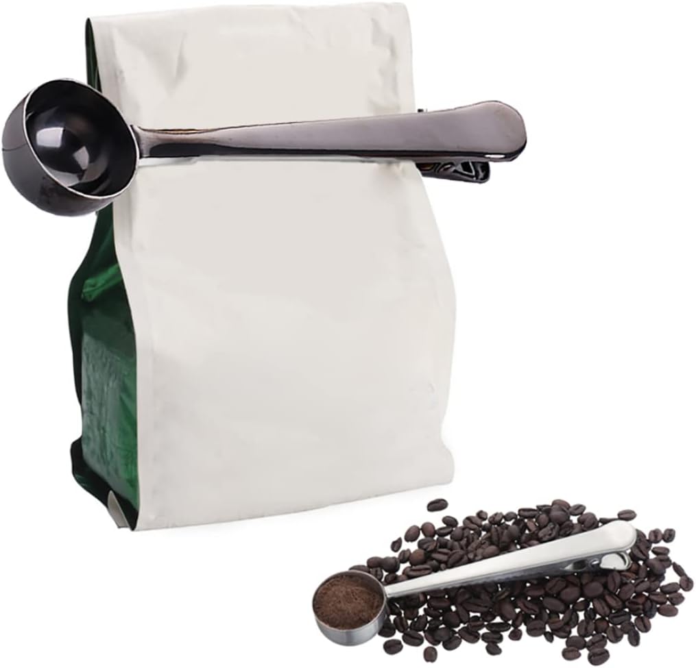 COFFEE CLAMP SPOON - MEASURING - SILVER COLOR IN STAINLESS STEEL