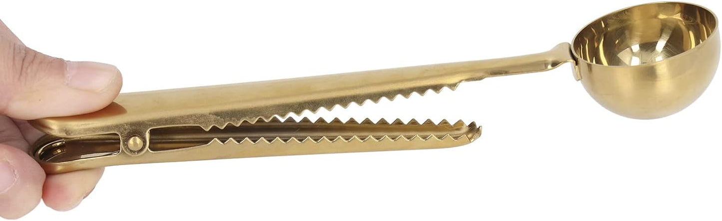 COFFEE CLAMP SPOON - MEASURING - SILVER COLOR IN STAINLESS STEEL