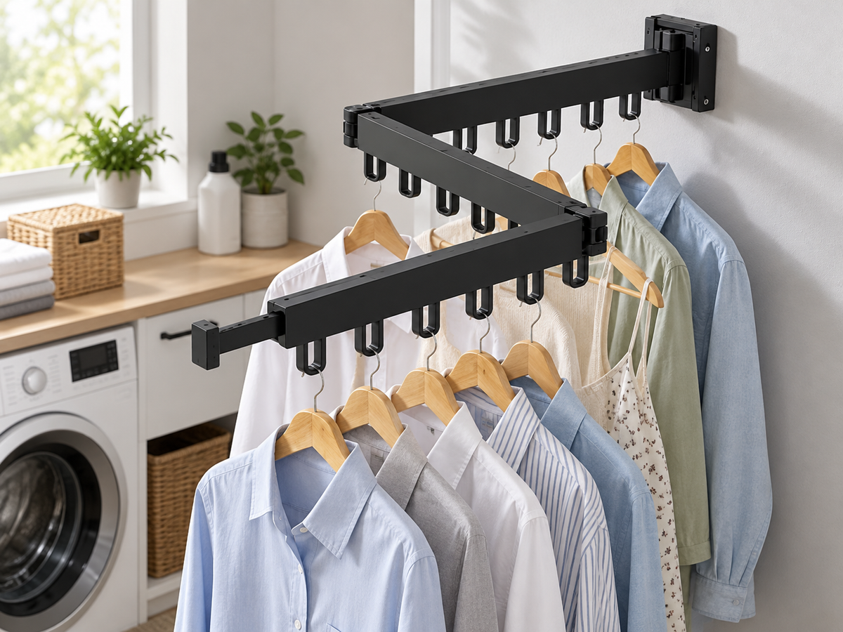 Tendedero de ropa plegable de pared