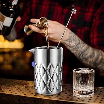 Mixing glass acero