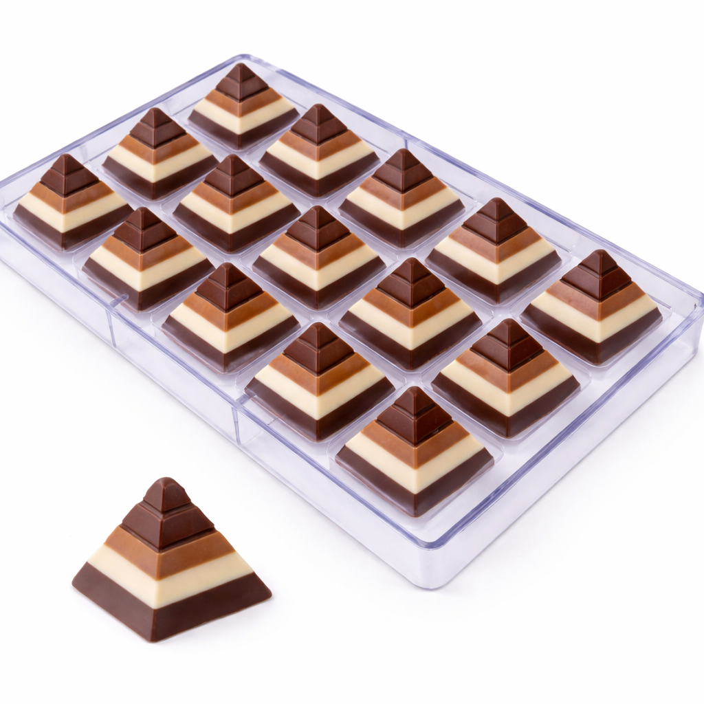 Molde chocolate estilo piramide