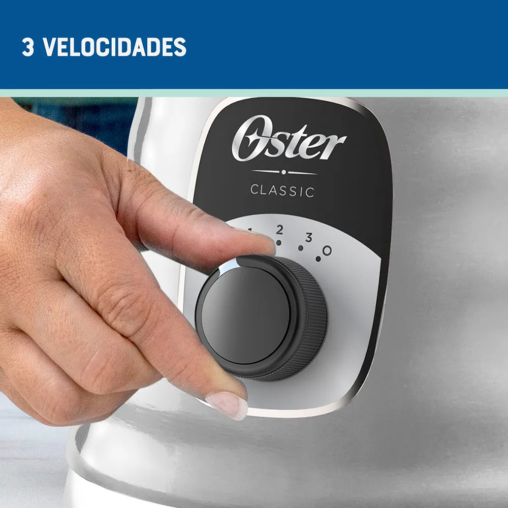 Licuadora cromada 3 velocidades Oster 1.25 litros