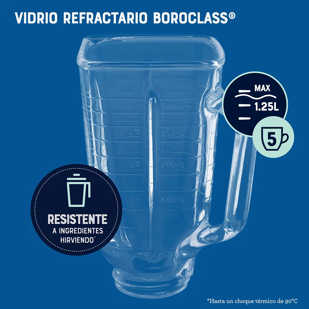 Licuadora cromada 3 velocidades Oster 1.25 litros